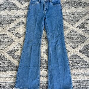 Blue Flare Wide Leg Jeans
